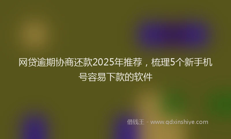 网贷逾期协商还款2025年推荐，梳理5个新手机号容易下款的软件