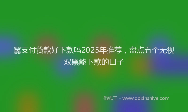 翼支付贷款好下款吗2025年推荐，盘点五个无视双黑能下款的口子