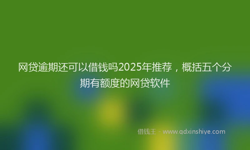 网贷逾期还可以借钱吗2025年推荐，概括五个分期有额度的网贷软件