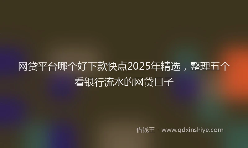 网贷平台哪个好下款快点2025年精选，整理五个看银行流水的网贷口子