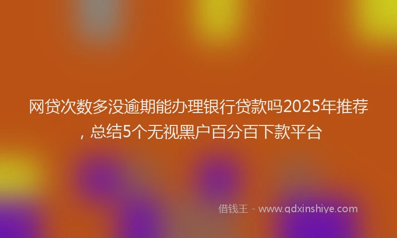 网贷次数多没逾期能办理银行贷款吗2025年推荐，总结5个无视黑户百分百下款平台