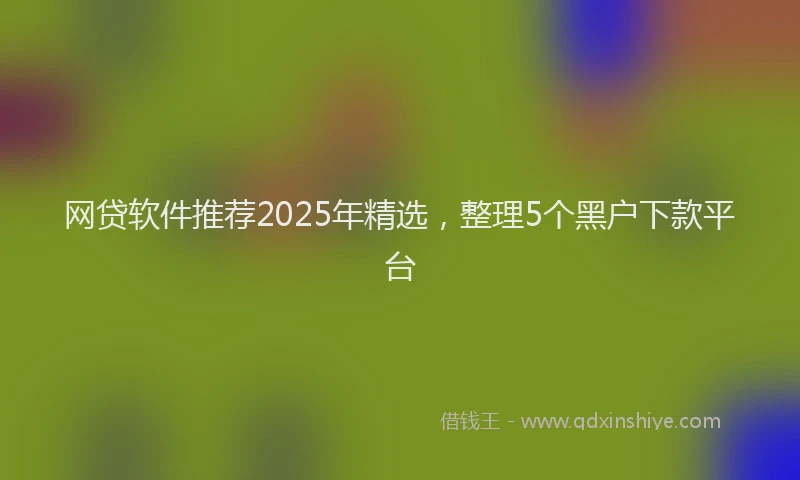 网贷软件推荐2025年精选，整理5个黑户下款平台