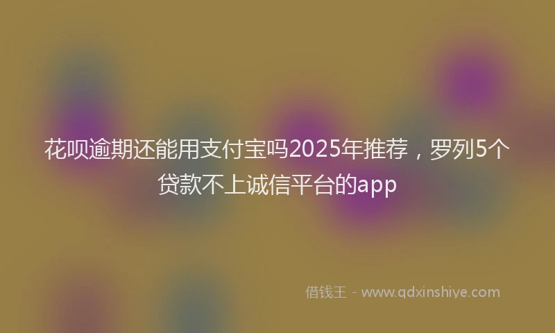 花呗逾期还能用支付宝吗2025年推荐，罗列5个贷款不上诚信平台的app