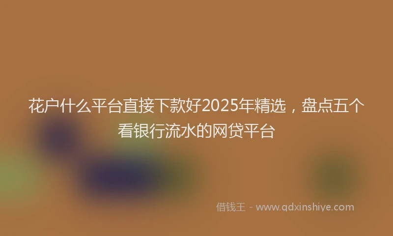 花户什么平台直接下款好2025年精选，盘点五个看银行流水的网贷平台