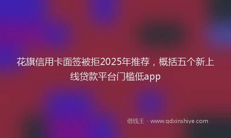 花旗信用卡面签被拒2025年推荐，概括五个新上线贷款平台门槛低app