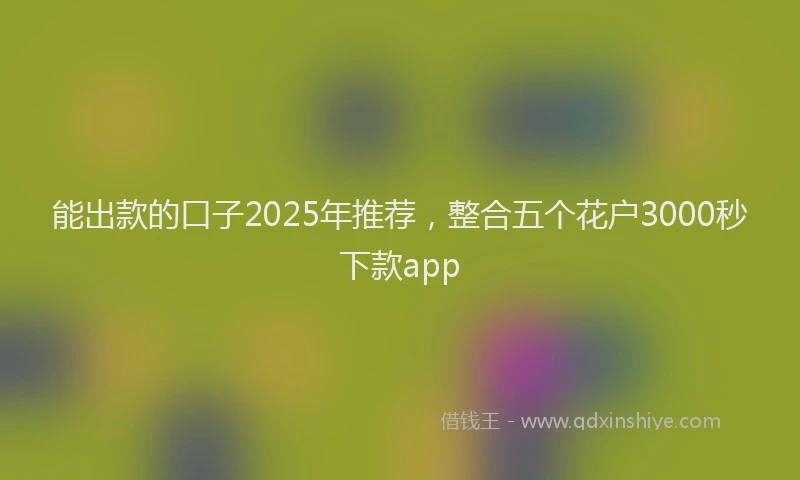 能出款的口子2025年推荐，整合五个花户3000秒下款app