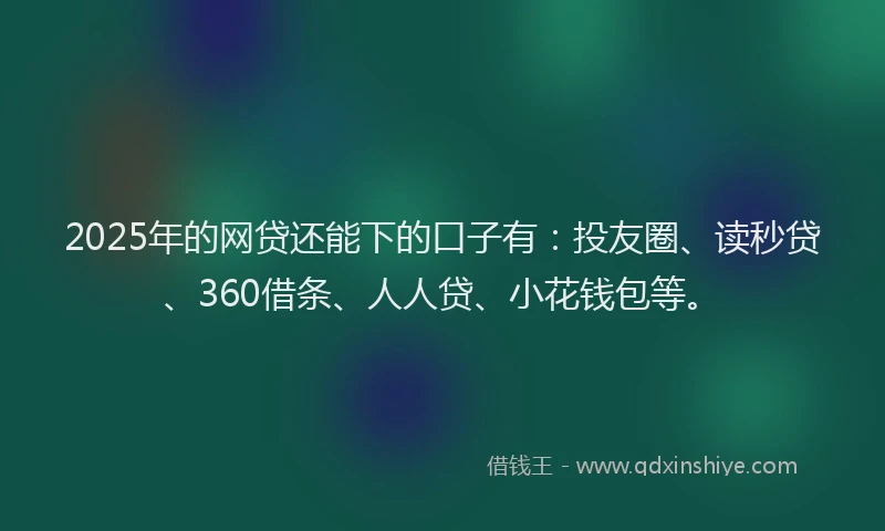 2025年的网贷还能下的口子有：投友圈、读秒贷、360借条、人人贷、小花钱包等。