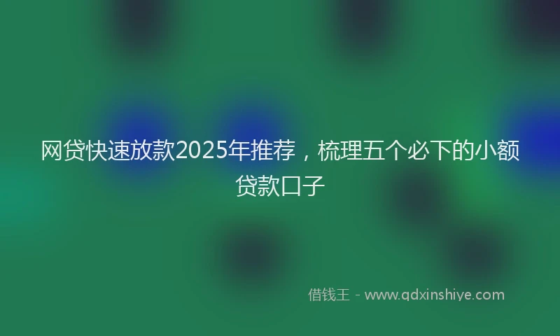 网贷快速放款2025年推荐，梳理五个必下的小额贷款口子