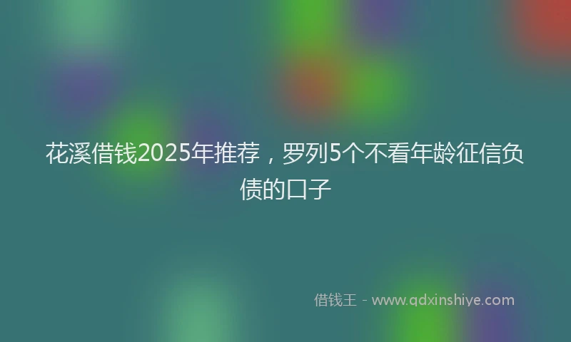 花溪借钱2025年推荐，罗列5个不看年龄征信负债的口子