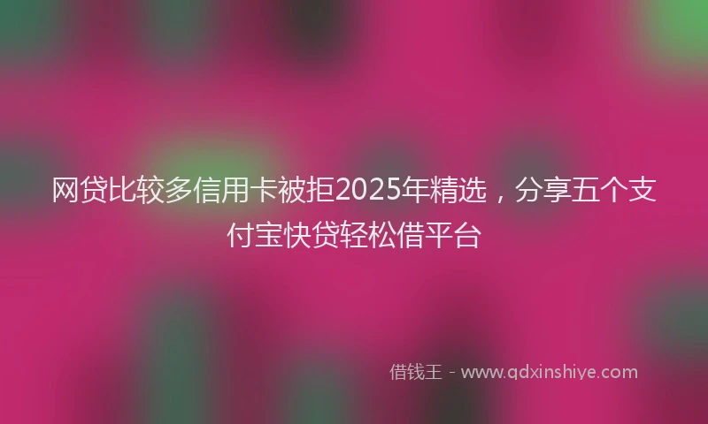 网贷比较多信用卡被拒2025年精选，分享五个支付宝快贷轻松借平台