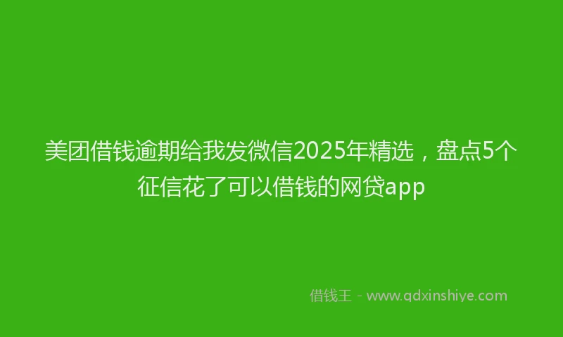 美团借钱逾期给我发微信2025年精选，盘点5个征信花了可以借钱的网贷app