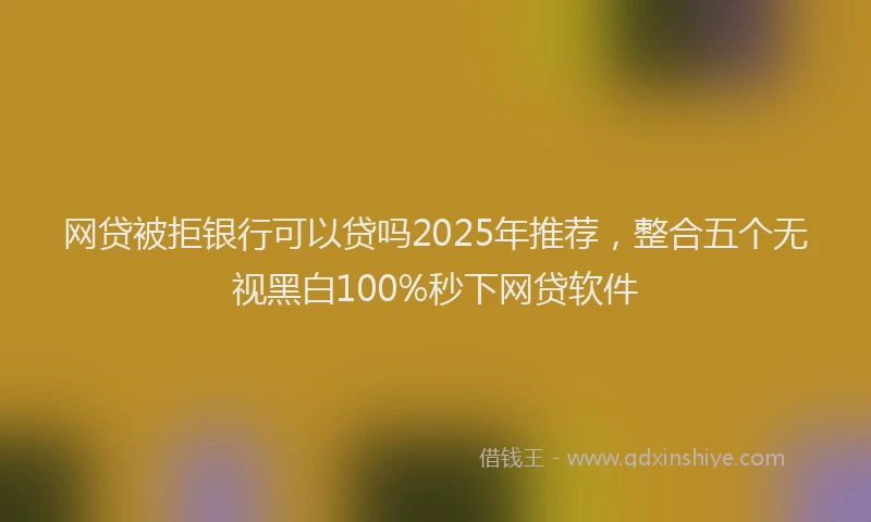 网贷被拒银行可以贷吗2025年推荐，整合五个无视黑白100%秒下网贷软件
