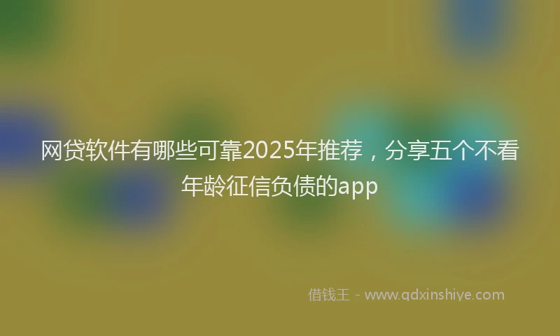 网贷软件有哪些可靠2025年推荐，分享五个不看年龄征信负债的app
