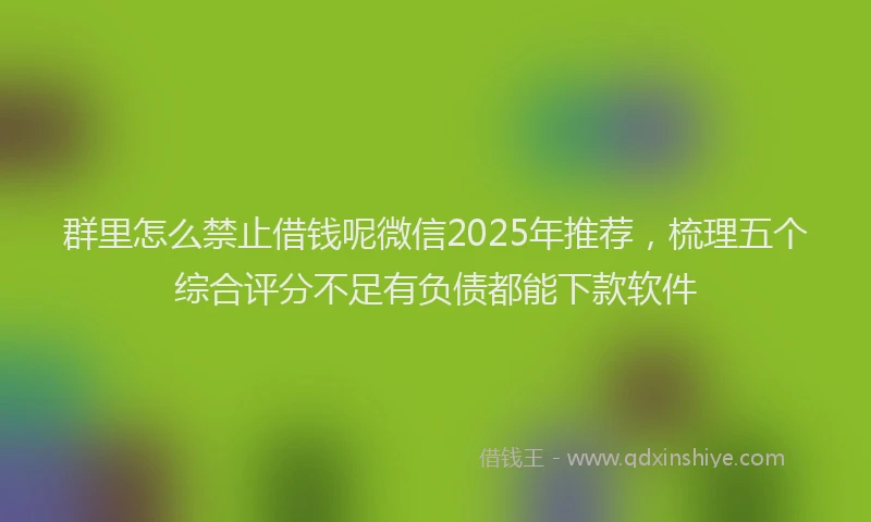 群里怎么禁止借钱呢微信2025年推荐，梳理五个综合评分不足有负债都能下款软件