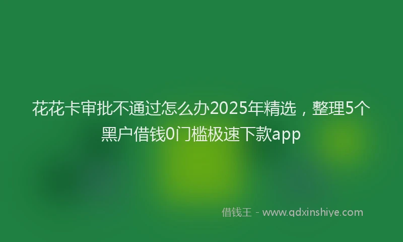 花花卡审批不通过怎么办2025年精选，整理5个黑户借钱0门槛极速下款app