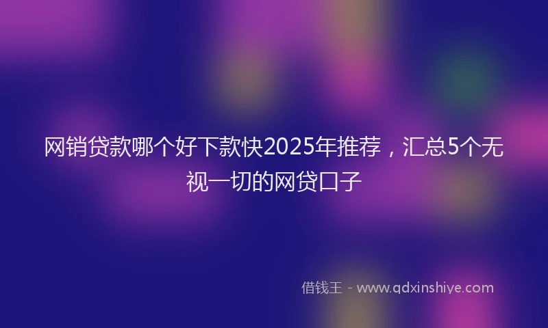 网销贷款哪个好下款快2025年推荐，汇总5个无视一切的网贷口子