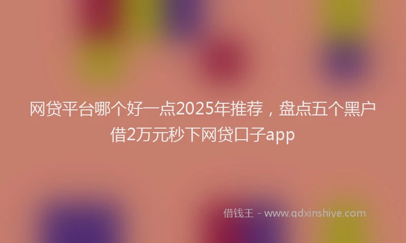 网贷平台哪个好一点2025年推荐，盘点五个黑户借2万元秒下网贷口子app