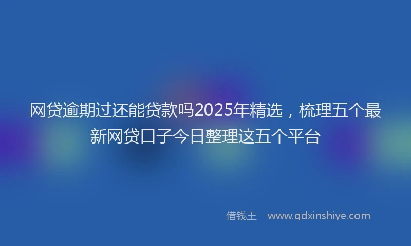 网贷逾期过还能贷款吗2025年精选，梳理五个最新网贷口子今日整理这五个平台