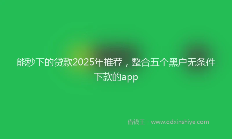 能秒下的贷款2025年推荐，整合五个黑户无条件下款的app