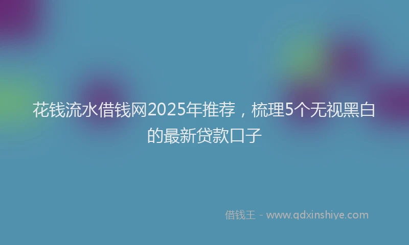 花钱流水借钱网2025年推荐，梳理5个无视黑白的最新贷款口子