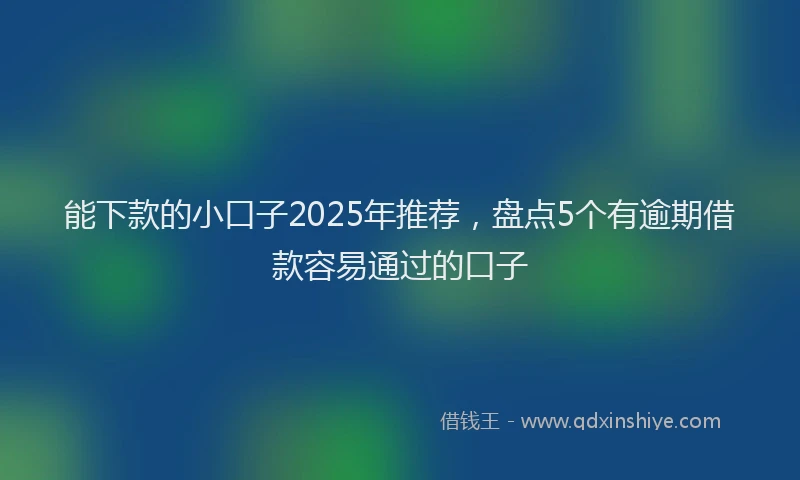 能下款的小口子2025年推荐，盘点5个有逾期借款容易通过的口子