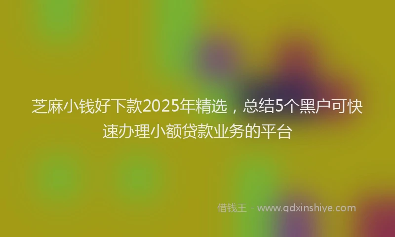 芝麻小钱好下款2025年精选，总结5个黑户可快速办理小额贷款业务的平台