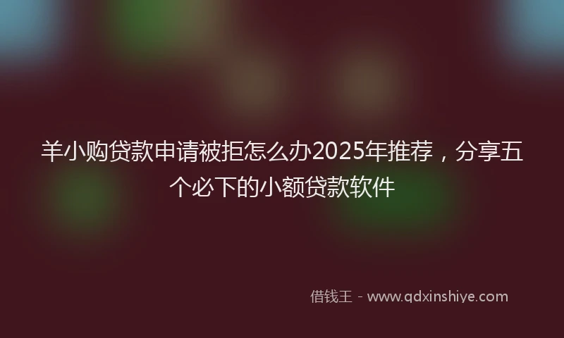 羊小购贷款申请被拒怎么办2025年推荐，分享五个必下的小额贷款软件