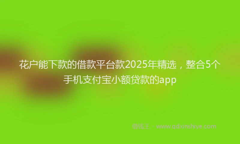 花户能下款的借款平台款2025年精选，整合5个手机支付宝小额贷款的app