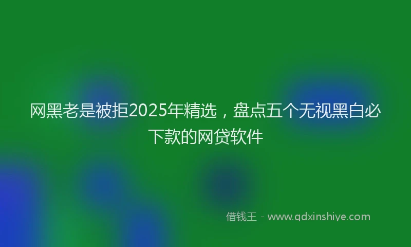 网黑老是被拒2025年精选，盘点五个无视黑白必下款的网贷软件