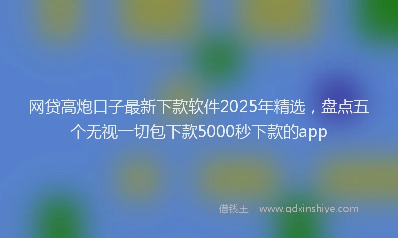 网贷高炮口子最新下款软件2025年精选，盘点五个无视一切包下款5000秒下款的app