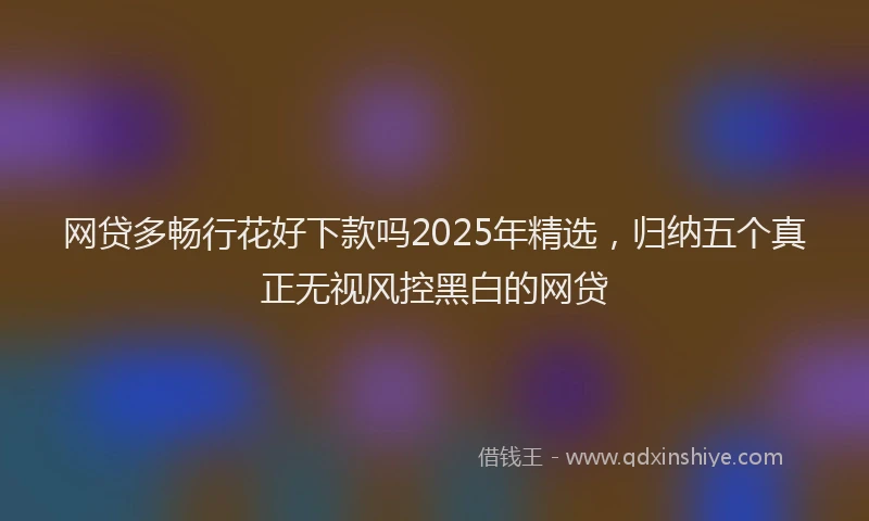 网贷多畅行花好下款吗2025年精选，归纳五个真正无视风控黑白的网贷