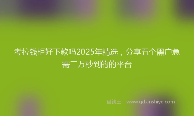 考拉钱柜好下款吗2025年精选，分享五个黑户急需三万秒到的的平台