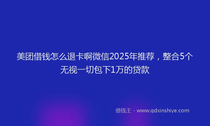 美团借钱怎么退卡啊微信2025年推荐，整合5个无视一切包下1万的贷款