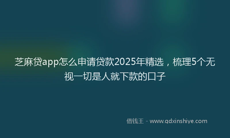 芝麻贷app怎么申请贷款2025年精选，梳理5个无视一切是人就下款的口子