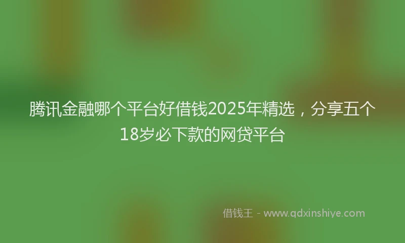 腾讯金融哪个平台好借钱2025年精选，分享五个18岁必下款的网贷平台