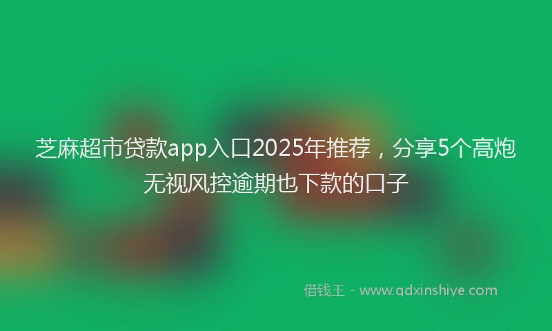 芝麻超市贷款app入口2025年推荐，分享5个高炮无视风控逾期也下款的口子