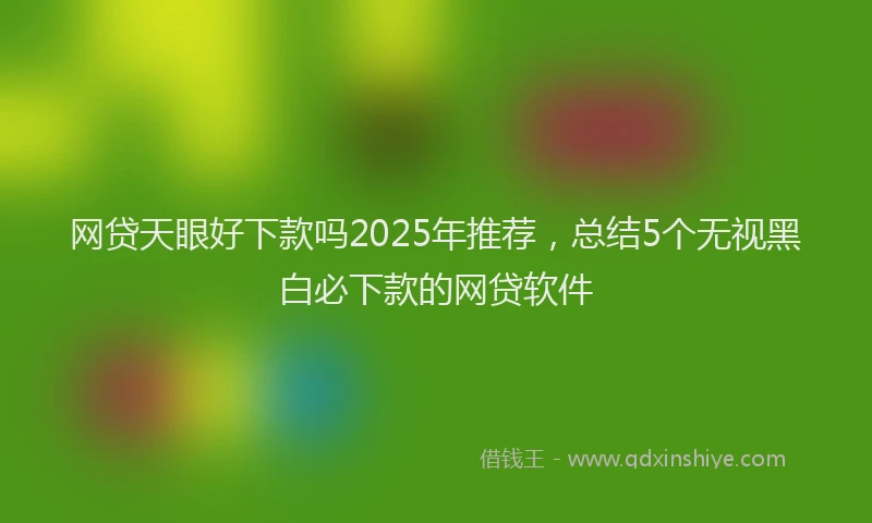 网贷天眼好下款吗2025年推荐，总结5个无视黑白必下款的网贷软件