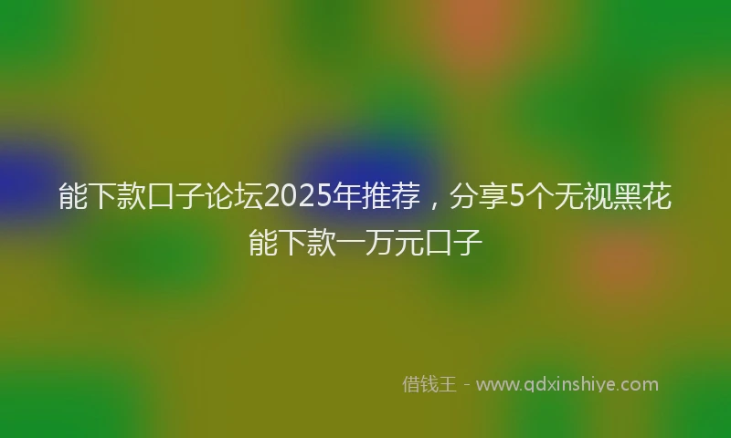 能下款口子论坛2025年推荐，分享5个无视黑花能下款一万元口子