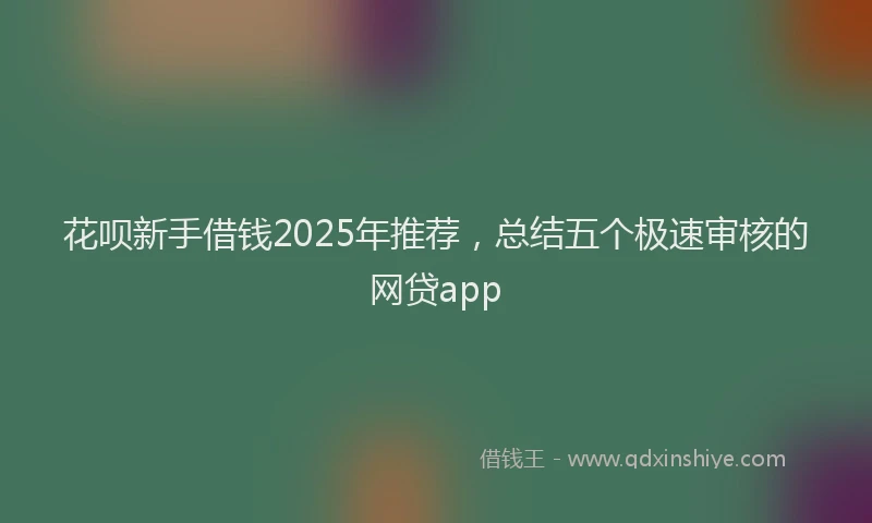 花呗新手借钱2025年推荐，总结五个极速审核的网贷app
