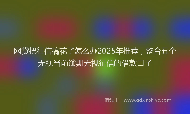 网贷把征信搞花了怎么办2025年推荐，整合五个无视当前逾期无视征信的借款口子