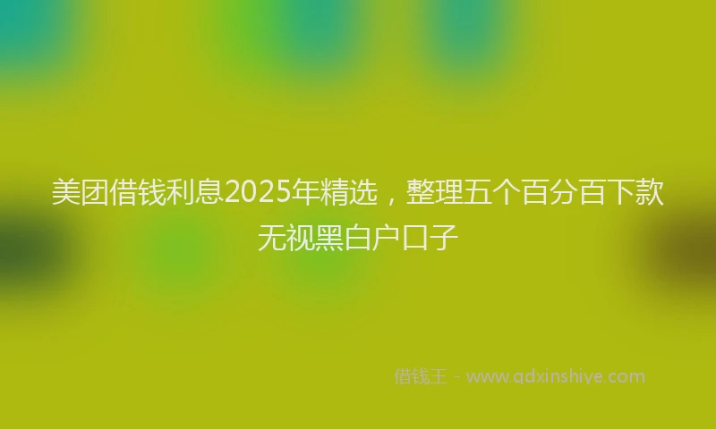 美团借钱利息2025年精选，整理五个百分百下款无视黑白户口子