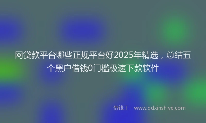 网贷款平台哪些正规平台好2025年精选，总结五个黑户借钱0门槛极速下款软件