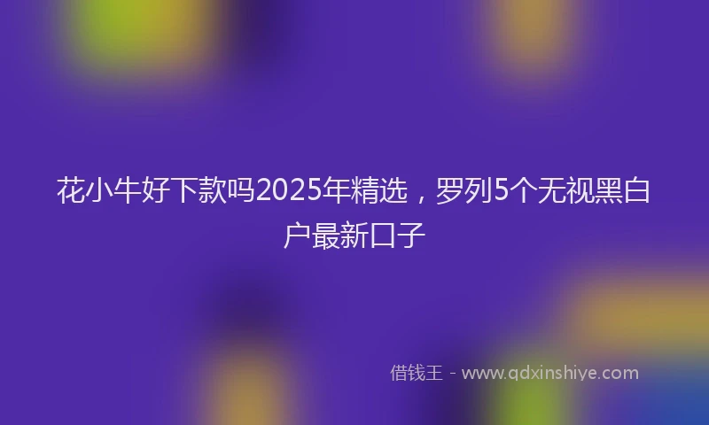 花小牛好下款吗2025年精选，罗列5个无视黑白户最新口子