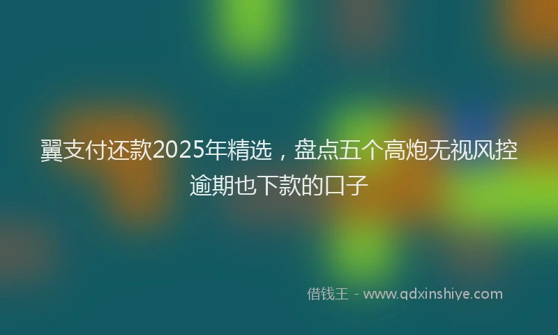 翼支付还款2025年精选，盘点五个高炮无视风控逾期也下款的口子