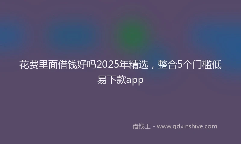 花费里面借钱好吗2025年精选，整合5个门槛低易下款app