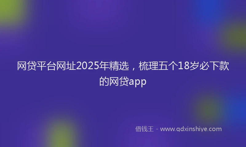 网贷平台网址2025年精选，梳理五个18岁必下款的网贷app