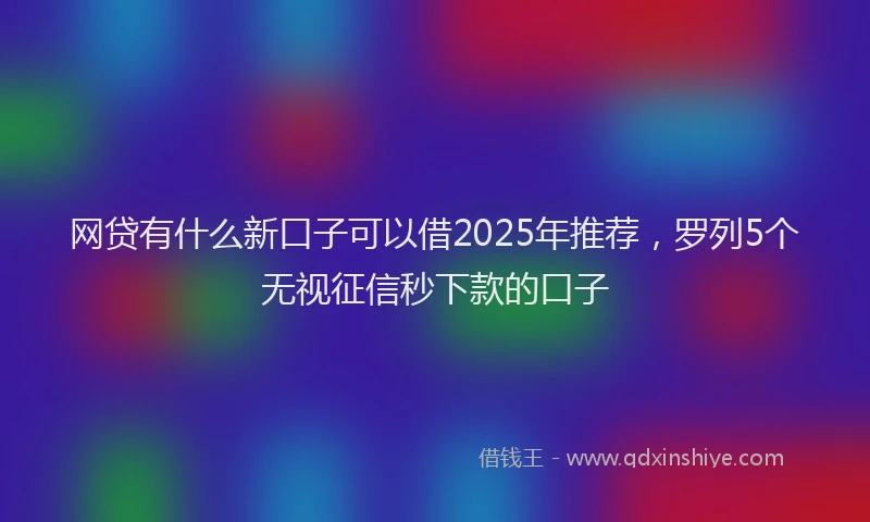 网贷有什么新口子可以借2025年推荐，罗列5个无视征信秒下款的口子