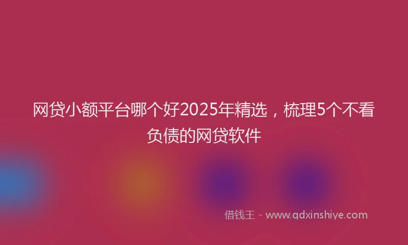 网贷小额平台哪个好2025年精选，梳理5个不看负债的网贷软件