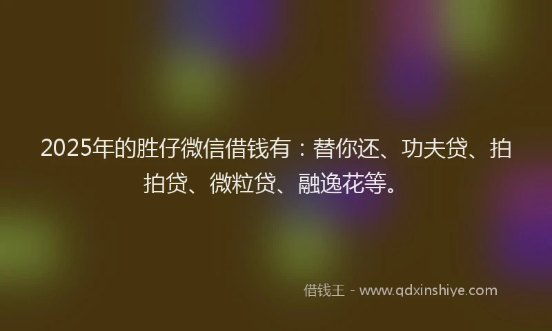 2025年的胜仔微信借钱有：替你还、功夫贷、拍拍贷、微粒贷、融逸花等。