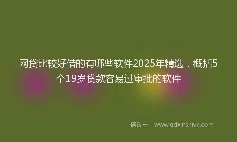网贷比较好借的有哪些软件2025年精选，概括5个19岁贷款容易过审批的软件